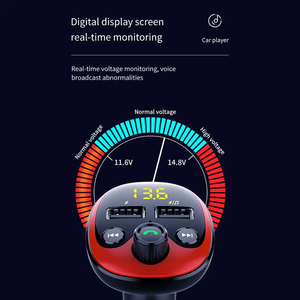 Автомобильный MP3 плеер Bluetooth FM передатчик для автомобиля 12 24 В двойные 3 1 а USB порты