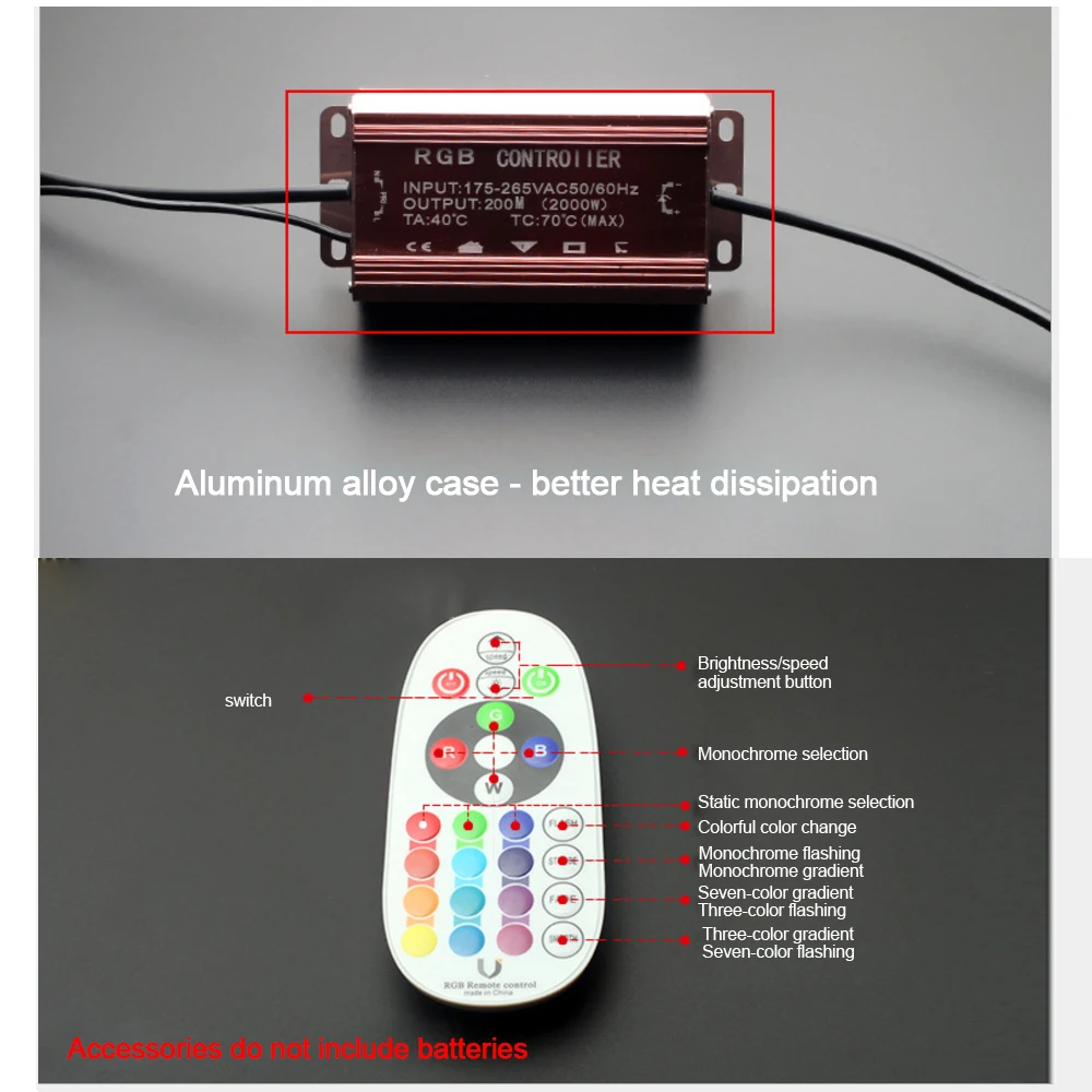EU 220V Waterproof 24key IR remote controller 1500W 2500W For 5050 2835 RGB LED Strip Neon Light | Лампы и освещение
