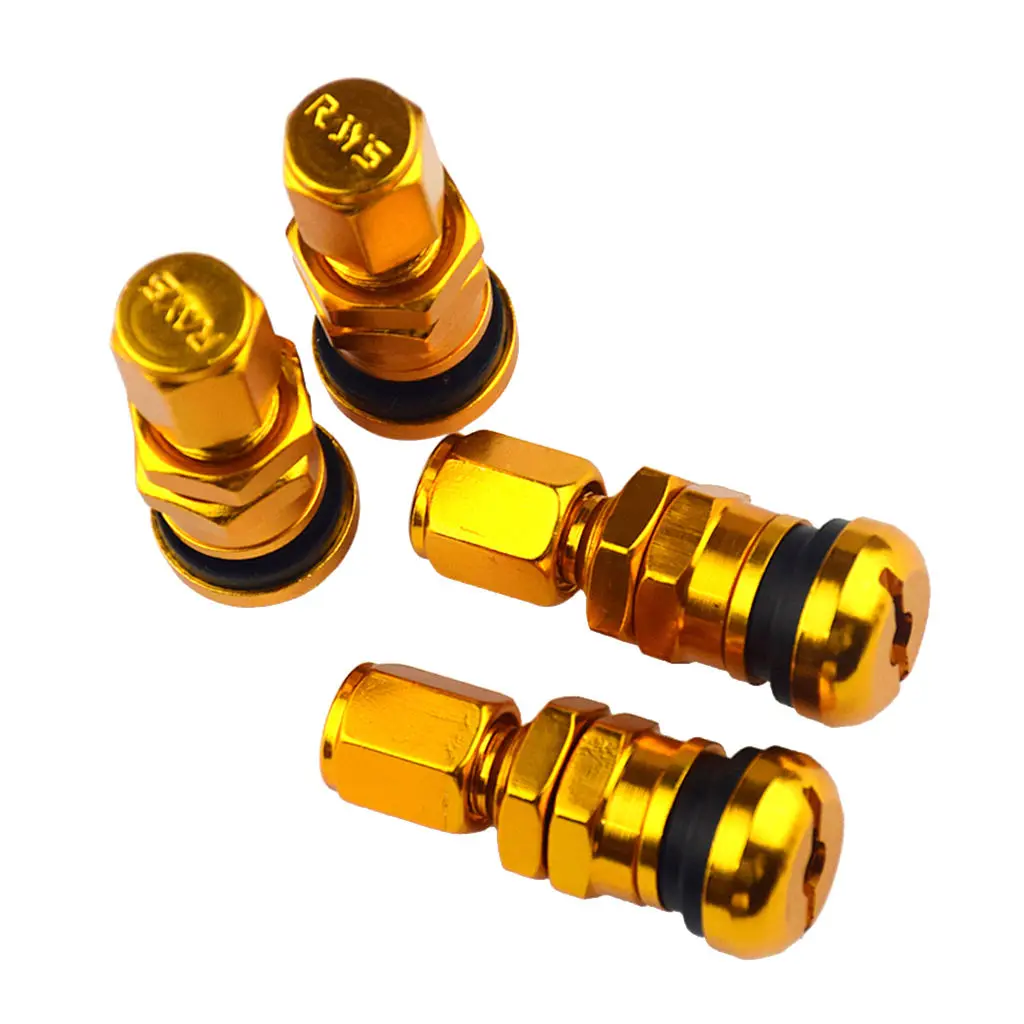 

4 Pack Golden Metal Tubeless Truck Wheel Tire Valve Stem for Car Truck