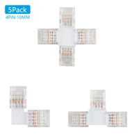 5pcs ltx shape 4 pin rgb 10mm width pcb led connector for connecting corner right angle cable wire rgb 5050 3528 led strip