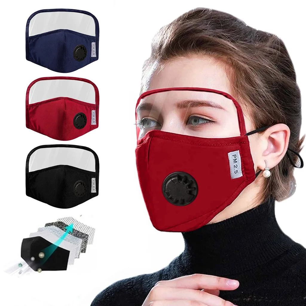 Фото Защитная хлопковая маска со встроенными очками с дыхательными костюмами
