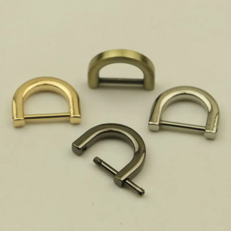 

1.2/1.5CM 1PC Metal Detachable Open Screw Clasp Bag Strap Belt D Ring Buckle for Leather Craft Bag Strap Handle Shoulder Webbing