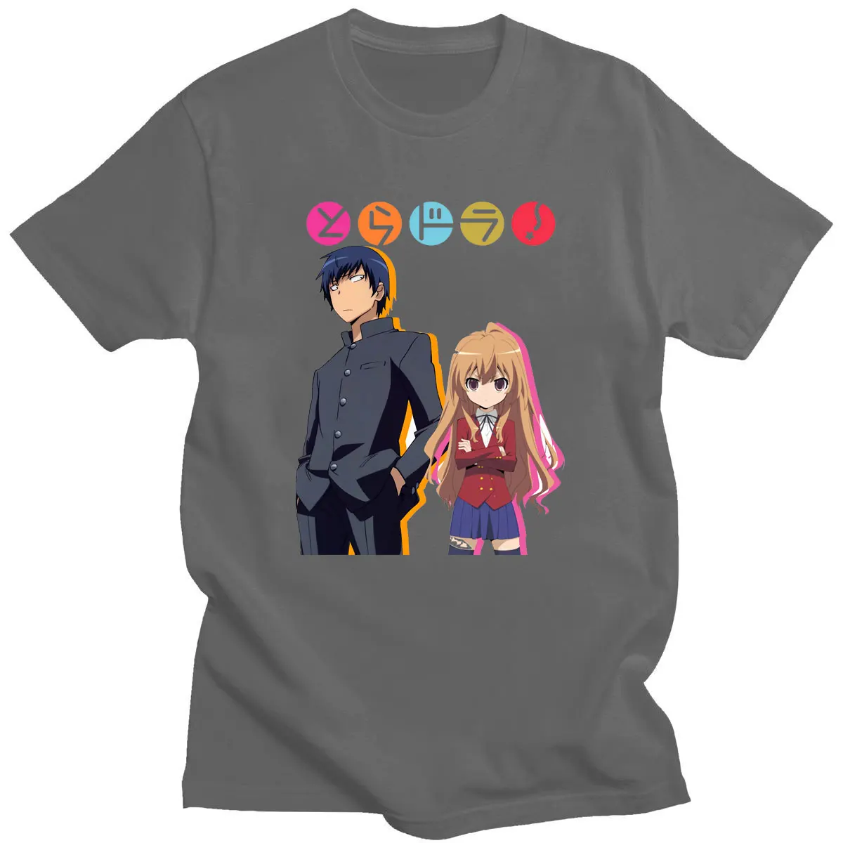 

Japan Anime Toradora Print Men T-shirt Summer Cotton Short Sleeve Clothes Mens Fashion Loose Casual Streetwear Harajuku Tshirt