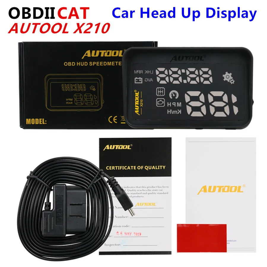 

AUTOOL X210 Car Head Up Display Vehicle Safety Equipment OBD HUD Multi-functional Vehicle Head-up System Read/Clear Fault Code