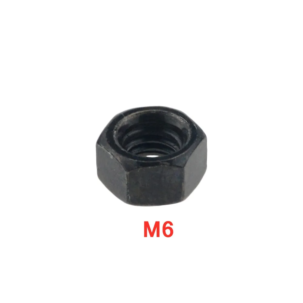 

10 шт./лот метрической резьбы M6 черный Класс 8,8 углерода Сталь Шестигранная гайка с шестигранной головкой винтовая гайка аппаратные средства...