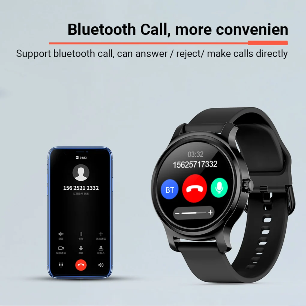 

R2 Smart Watch Round IP67 Waterproof Call Reminder Step Count Sleep Heart Rate Fitness Tracker Smartwatch