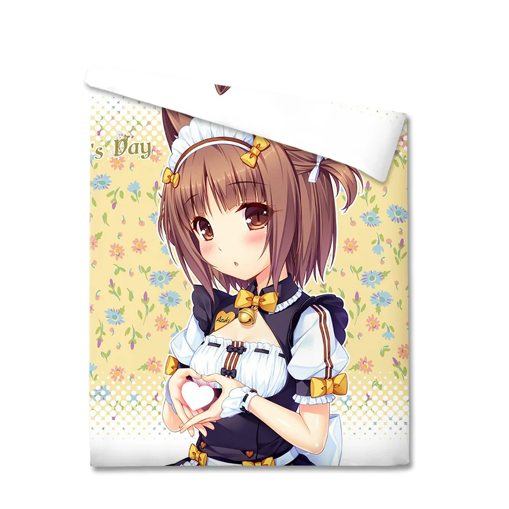 

DIY Custom Bedding Sets Anime NEKOPARA Chocola Vanilla Bed Quilt Duvet Cover Home Decor Bedclothes Milk Material Home Textile