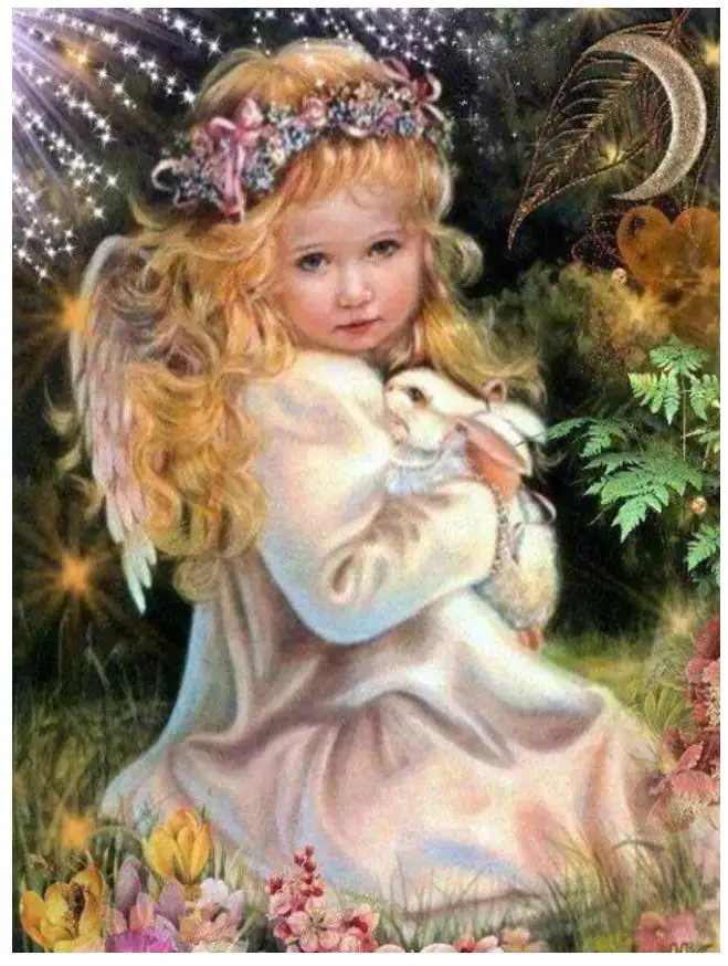 Алмазная живопись с изображением девочки-ангела Детские стразы вышивка мозаика