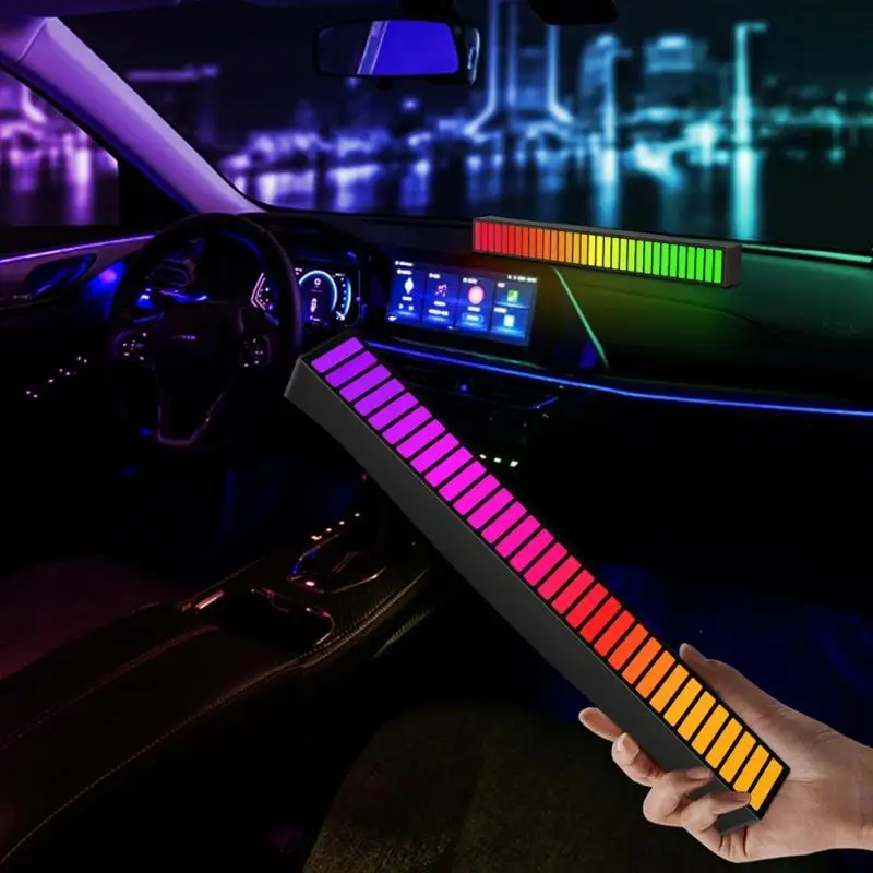 

RGB LED Strip Light Music Sound Control Pickup Rhythm Ambient Atmosphere Lamp Backlight Night Light For Bar Car Home Decoration