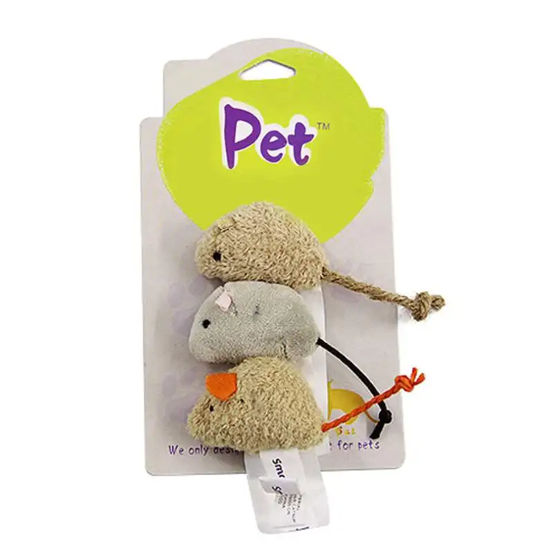 

3pcs/Set Pet Cat False Mouse Toys Rat Squeak Noise Sound Kitten Dog Playing Toy Cat Plush Chew Toy