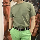 Футболка AL6105, плотная, хлопковая, с карманами, большого размера, Азиатский Размер, 9,5 гм2, унции