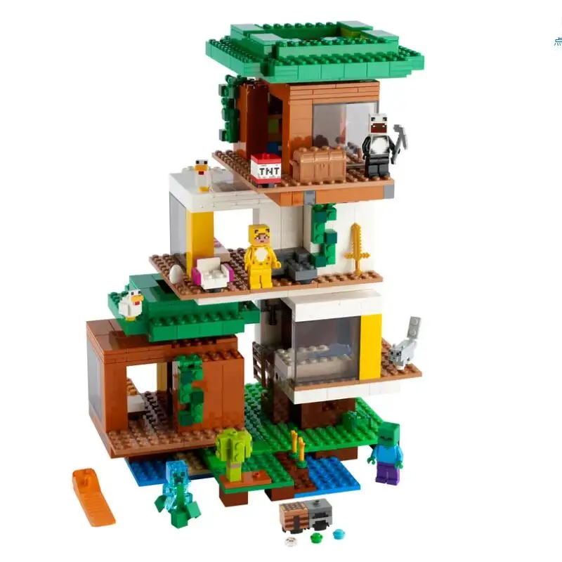 Bloques de construcci&oacute;n para ni&ntilde;os, juguete de ladrillos para armar casa del &aacute;rbol, pueblo, ciudad, cascada, Warhorse, ideal para regalo, c&oacute;digo 2021, Compatible con 21174, 21169 y 21172-0