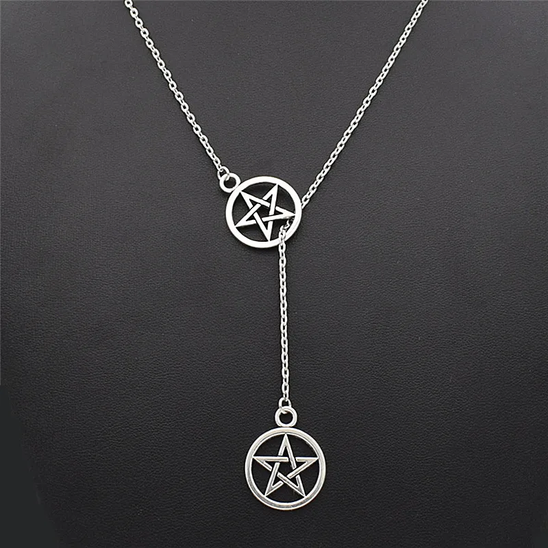 

Pentagram Star Pendant Necklace for Men Women Chain Statement Jewelry Choker Gothic Wicca Witchcraft Vintage Satan Accessories