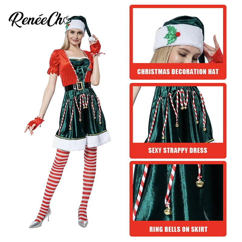 Новый женский костюм эльфа Рождественский рождественские костюмы для женщин