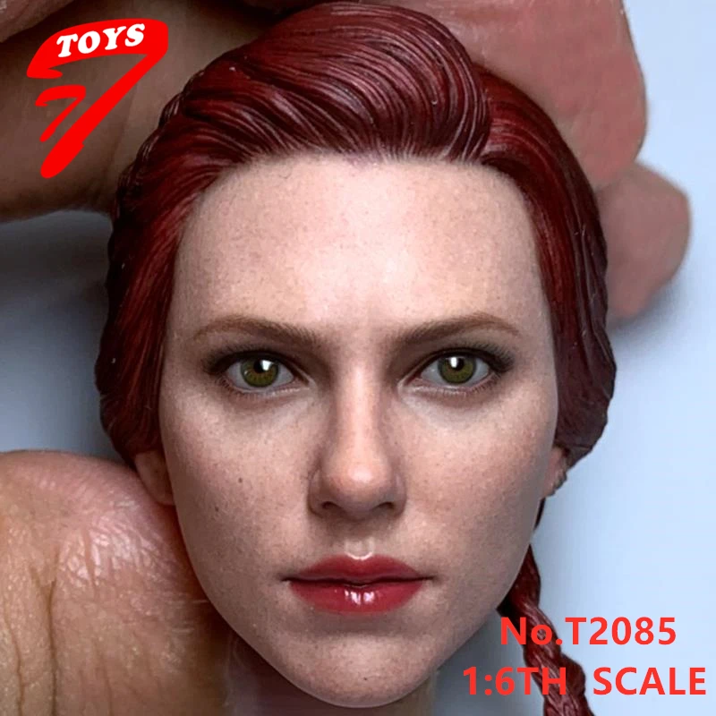 

In Stock 1/6th Soldier TTOYS Widow Black Color Johanssones Widow Beauty 7.0 Head Sculpture T2085 For Fans Collection