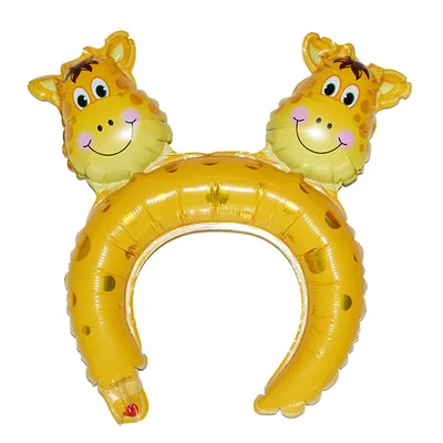 Giraffe 10pcs 10 шт./лот милый Микки повязка на голову "Минни" фольгированный шар кролик медведь животные воздушные шары Детские игрушки День рождения украшения - Цвет: Giraffe 10pcs