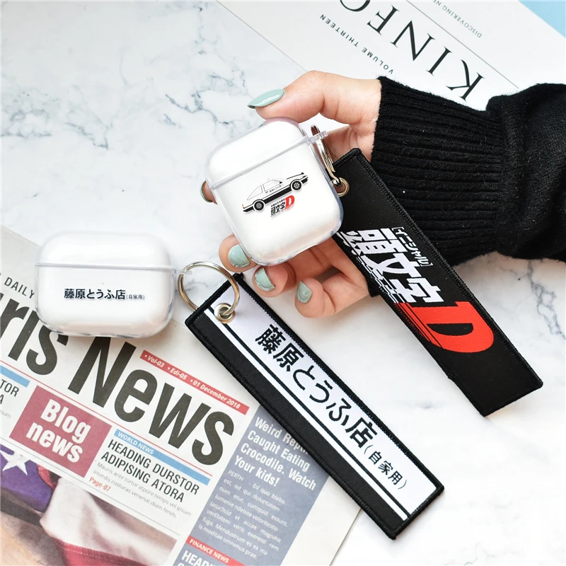 

Японский тренд Initial D Прозрачный чехол для наушников из ТПУ для Apple AirPods 1/2/3 Pro Чехол для наушников беспроводной Bluetooth чехол