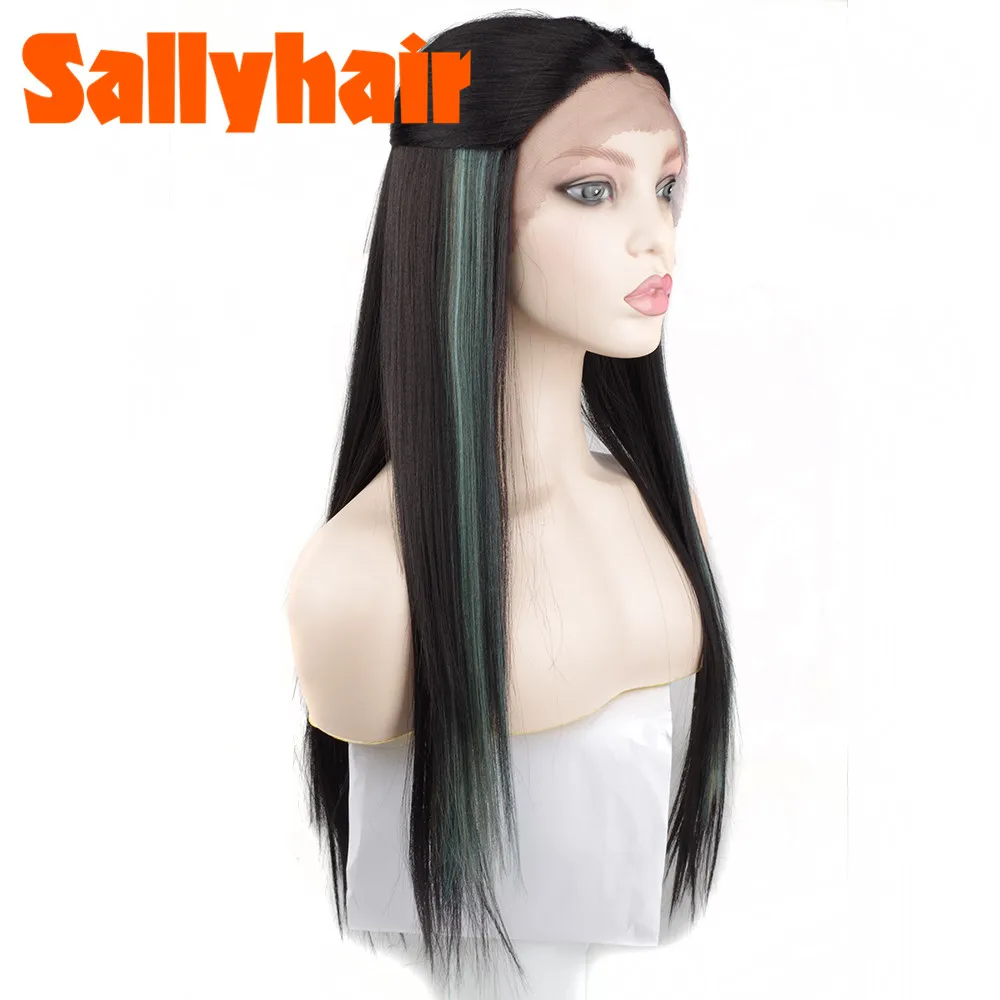 Парик Омбре смешанных цветов зеленых s синтетические кружевные передние парики
