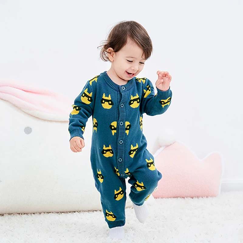 Комбинезон для новорожденных девочек и мальчиков одежда малышей вязаный свитер