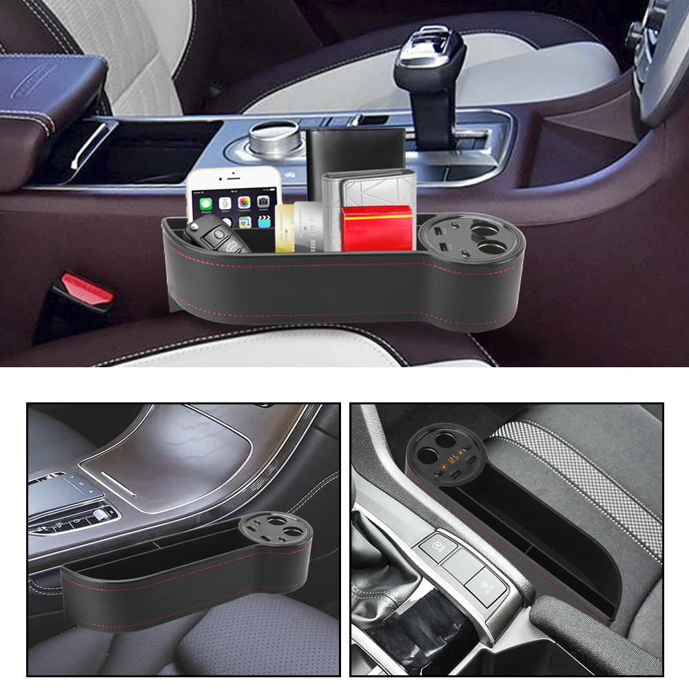 leepee car organizer seat crevice gaps storage box side slit pocket cigarette lighter phone holders accessories stowing tidying free global shipping