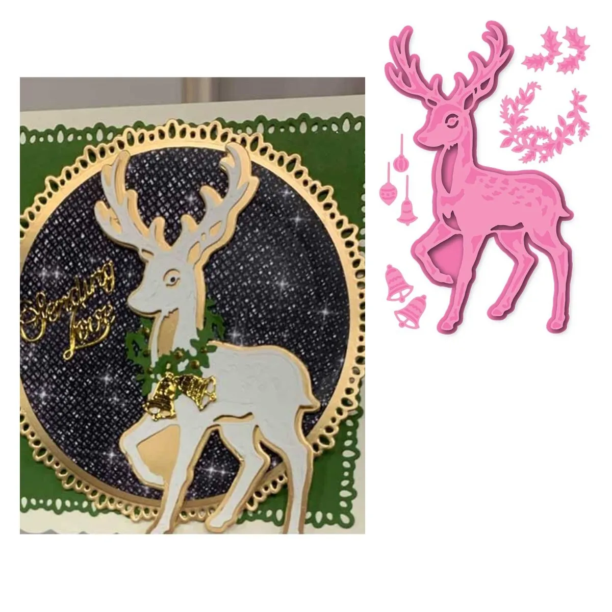 

RUDOLPH THE REINDEER Metal Cutting Dies Scrapbook Diary Decoration Stencil Embossing Template DIY Greeting Card Handmade 2021