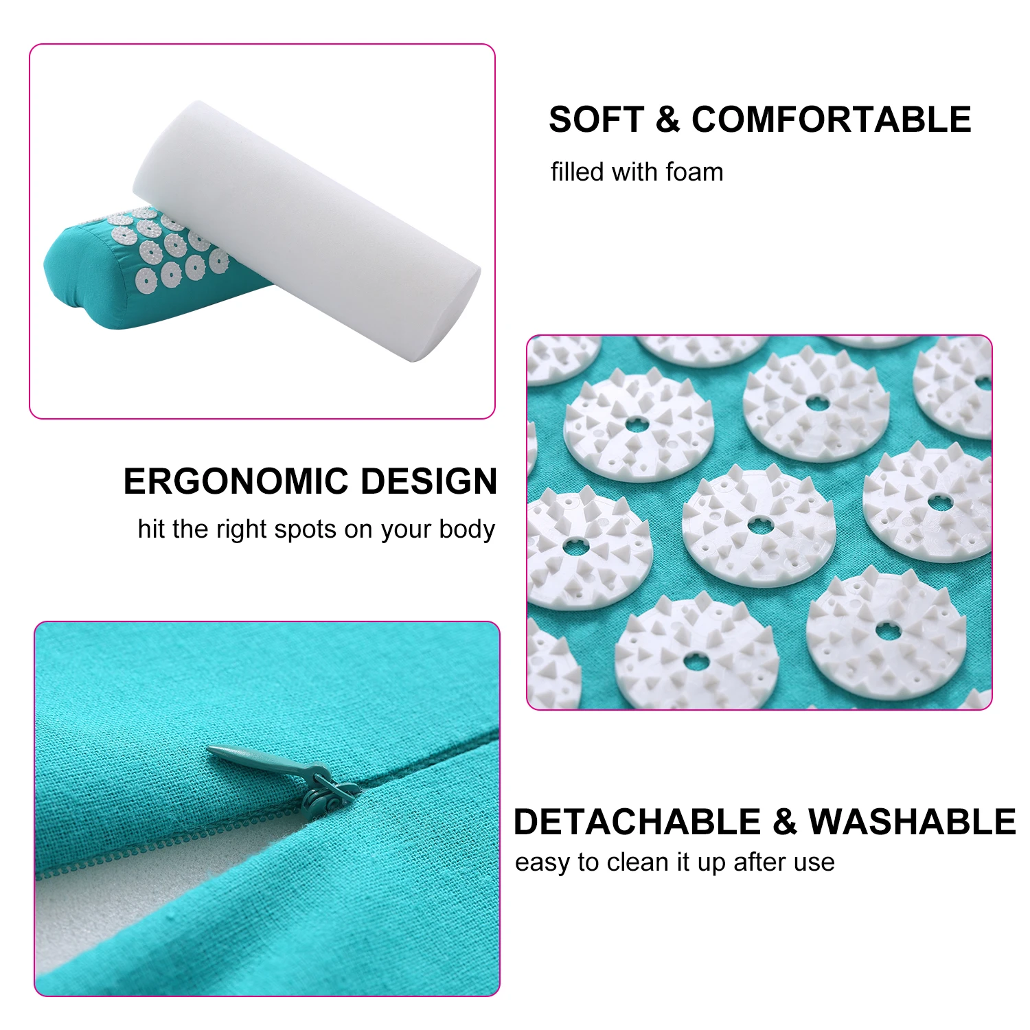 Acupressure Mat & Pillow Set for Stress Pain Relief Health Care Acupuncture Massage Cushion with Cloth Bag | Красота и здоровье