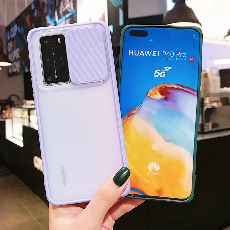 Для Huawei P40 Pro Чехол Защита объектива камеры Прозрачная Матовая Мягкая задняя
