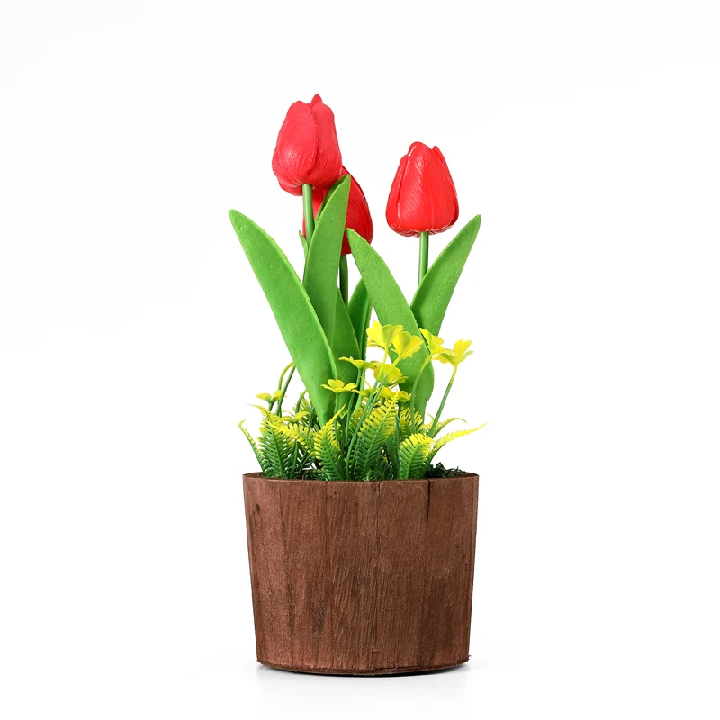 Искусственные тюльпаны с цветами реальный сенсорный светодиодный ночсветильник
