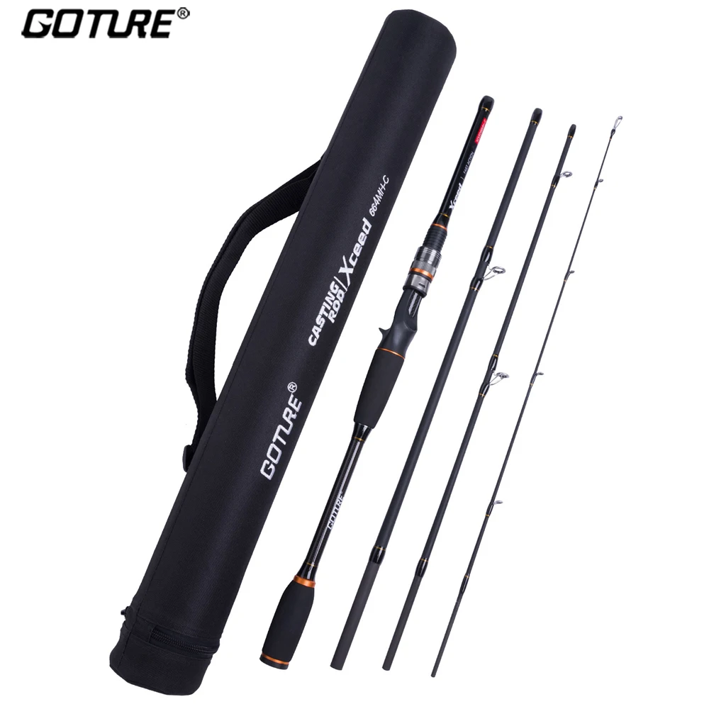 

Goture Xceed Spinning Casting Fishing Rod 1.98m 2.1m 2.4m 2.7m 3.0m 4 Sections Travel Lure Rod Carbon Fiber M/MH Power Poles