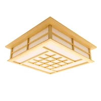 Orginal Wood LED Flush Mount Lighting Japanese Ceiling Light Lamp For Bedroom Living Room Dining Room Kit 45x45 Ceiling Light