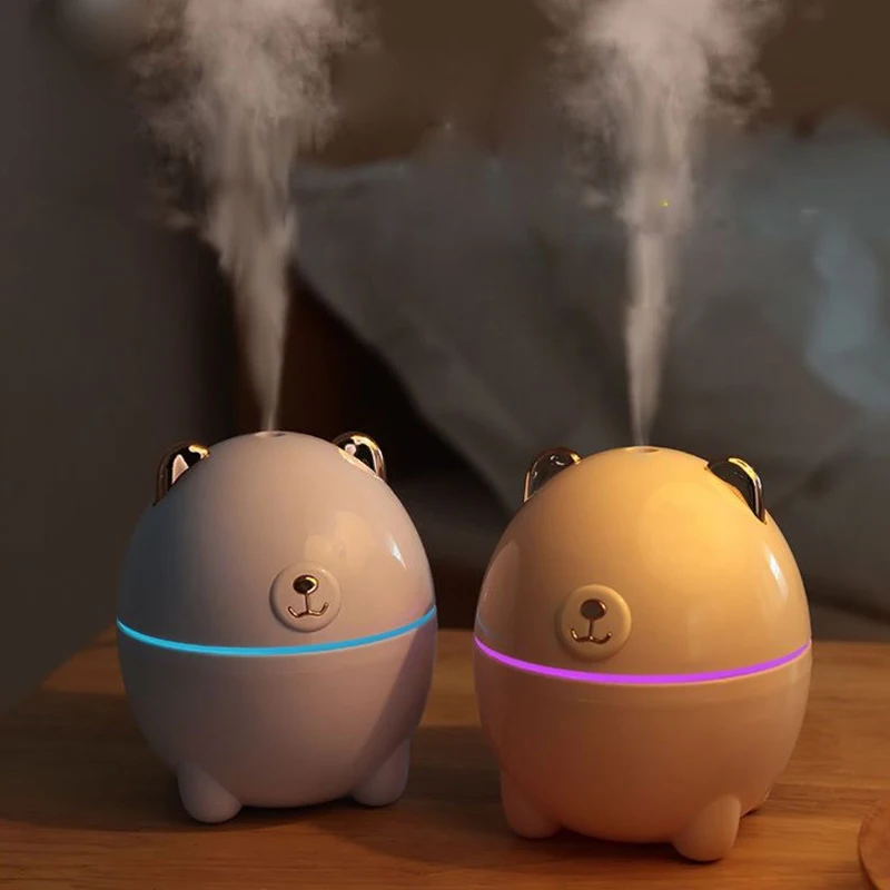 

220 мл ультразвуковой медведь USB увлажнитель воздуха Арома-диффузор для эфирных масел для дома и автомобиля светодиодный ночной фоггер созда...