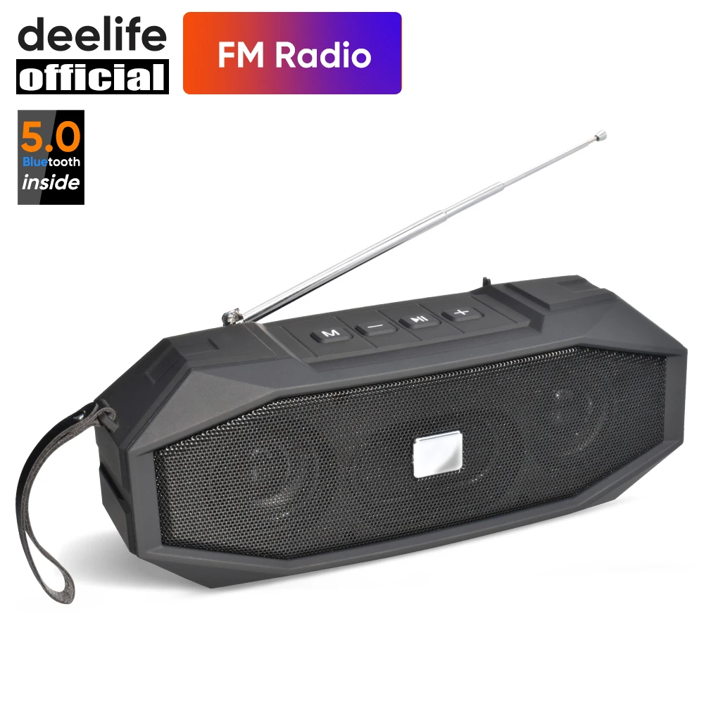 Deelife Bluetooth динамик с fm-радио приемником стерео беспроводной BT 5 0 TWS Портативная