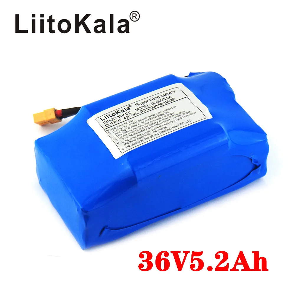 

LiitoKala 36V 4.4ah 5.2Ah high drain 2 wheel electric scooter self balancing lithium battery pack for Self-balancing Fits 6.5"