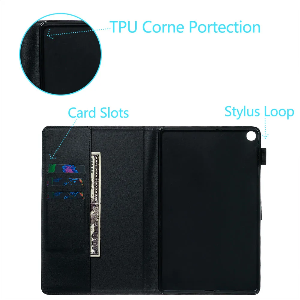 

For Samsung Galaxy Tab A 10.1" 2019 Case Cover Fashion Painted Leather Smart Case for Tab A 10.1 Inch T510 T515 Coque Fanda