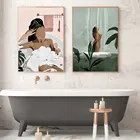 Плакат с пузырьковой ванной, рисунок на холсте, Скандинавская настенная Художественная печать, Йога, медитация, современная картина для украшения гостиной