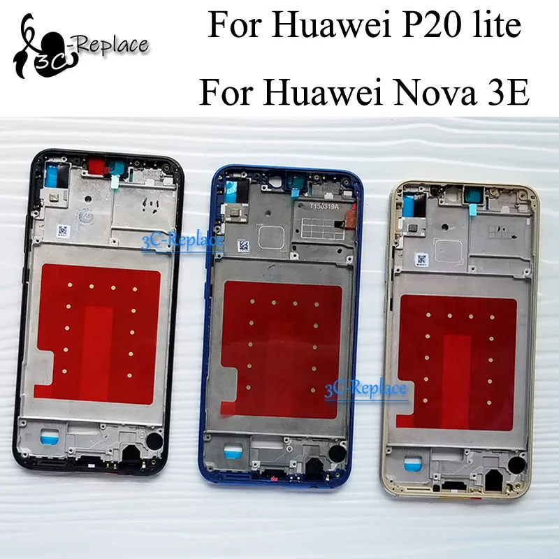 Черный/синий/розовый/Золотой 5,84 дюйма для huawei P20 lite/Nova 3E полный передний корпус шасси пластина ЖК-рамка дисплея рамка лицевой панели