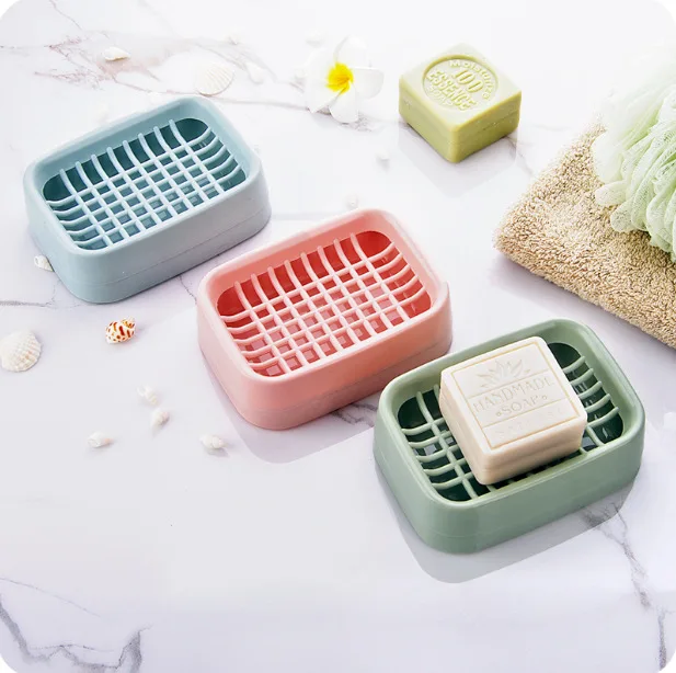 

Lattice grid double health soap box drop PP soap box portable double grid travel soap box wholesale