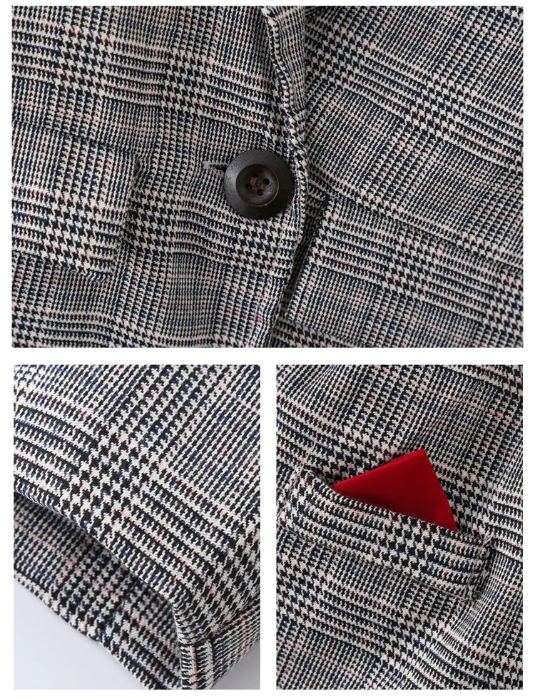 Женский блейзер в полоску с одной пуговицей и брюки элегантный темно-серый