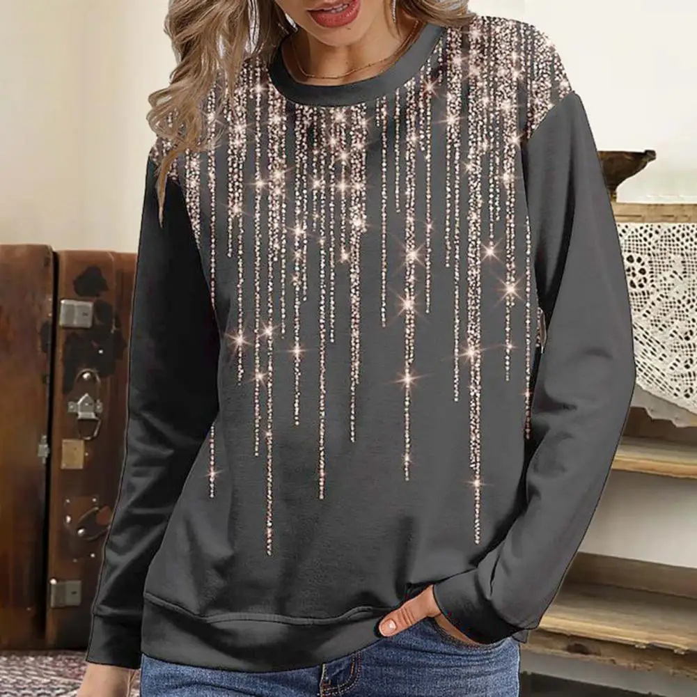 

Сверхмягкая шикарная свободная блестящая женская футболка Топ Модная Повседневная Блузка стрейч для свидания