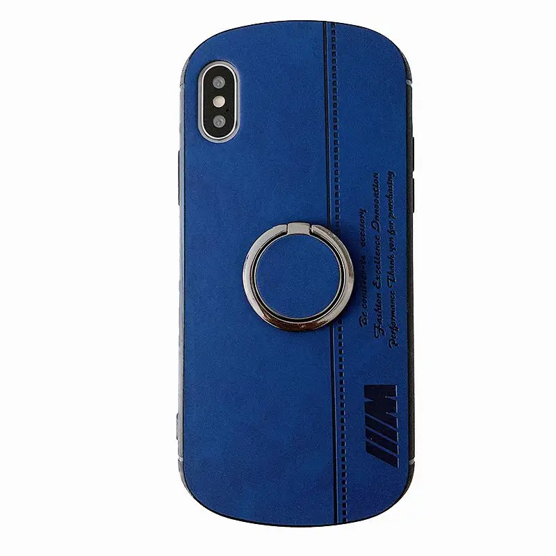 blue Кожаный чехол для Iphone Xr, кольцо на палец, чехол для Iphone 6, 7, 8 Plus, Iphon Xs Max, роскошный X Чехол, защита для Iphone 6 S - Цвет: blue