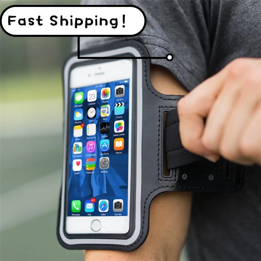 Running Wrist Armband Sport Arm Band Bag Phone Holder Case Outdoor Q4Q0 