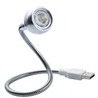Светодиодная лампа для чтения, 3 Вт, USB, гибкая шея, портативный светильник, белый или теплый белый свет, металлисветильник, для ПК, ноутбука