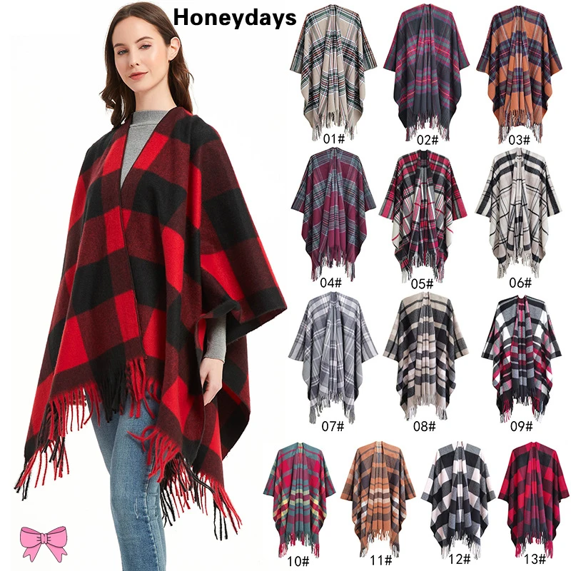 Новая хлопковая термошаль в клетку, кашемировая накидка из пашмины, зимняя дизайнерская теплая кашемировая шаль, женские длинные шарфы, зим...