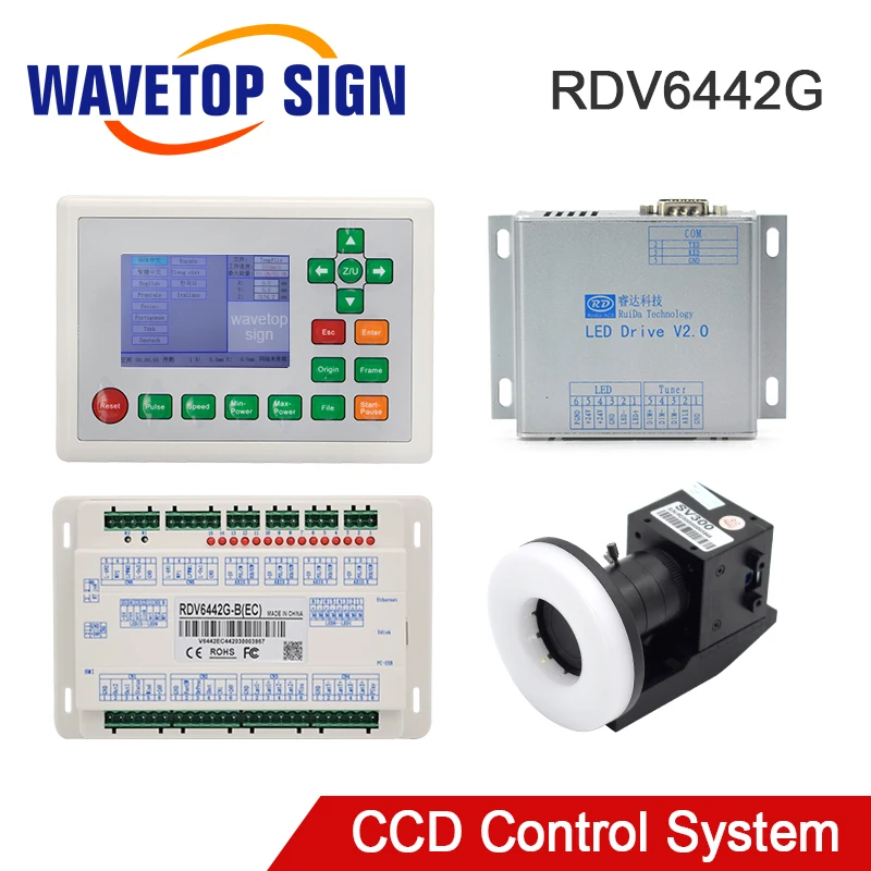 WaveTopSign Ruida RDV6442G CCD визуальный Co2 лазерный контроллер использует для фотографий|card