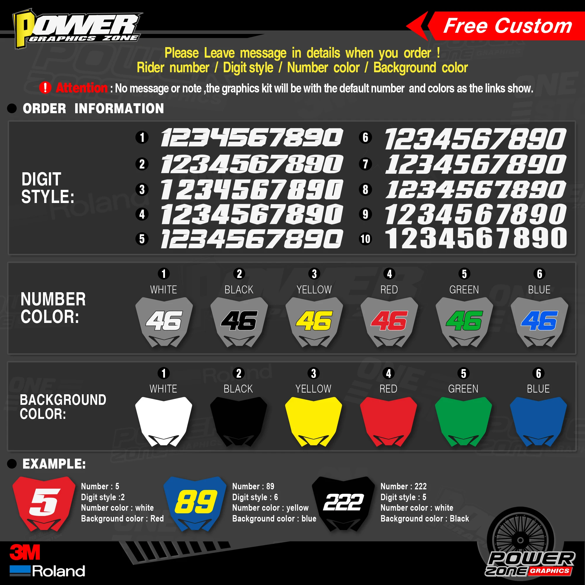 PowerZone Custom Team Graphics наклейки 3M Набор стикеров для Husqvarna 2016-18 TC FC TX FX FS 2017-19 TE FE 125-450cc 27 |