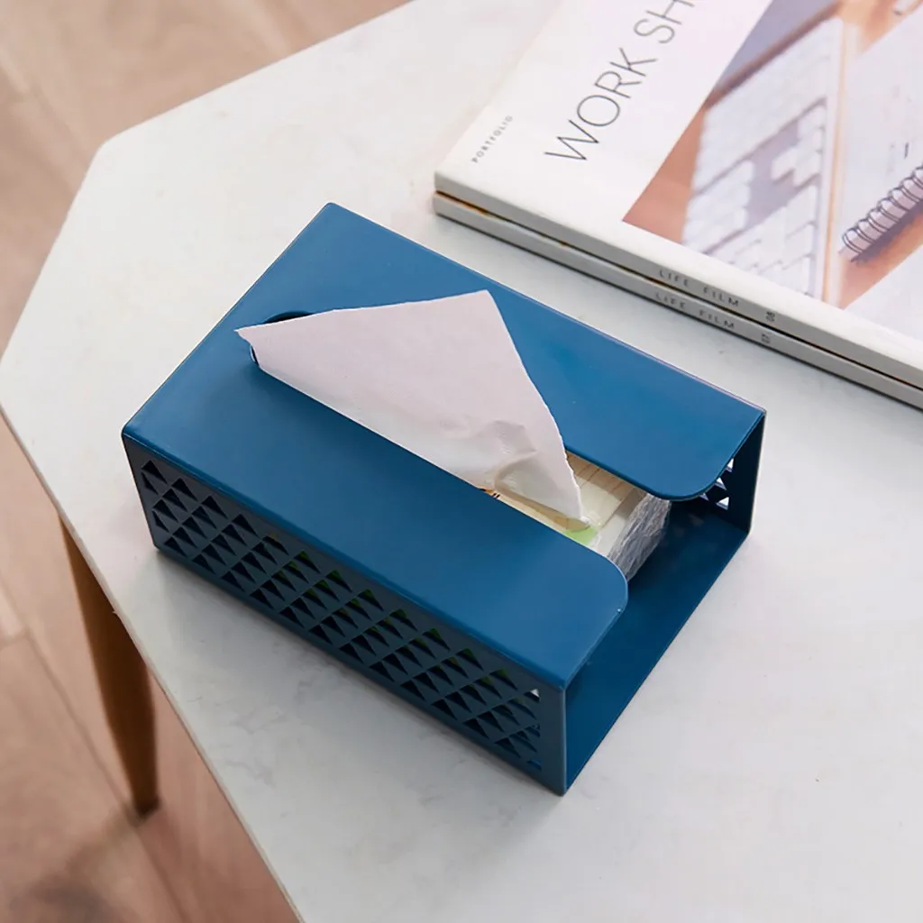 Kitchen Bathroom Punch-free Toilet Tissue Tray Paper Rack Roll Box tool hollow box-adhesive wall tissue storage box |