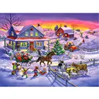 Алмазная 5D картина сделай сам с рождеством, мозаика для вышивки, пейзаж, полноразмерная, круглая, Крафтовая принадлежности, домашний декор AA2280