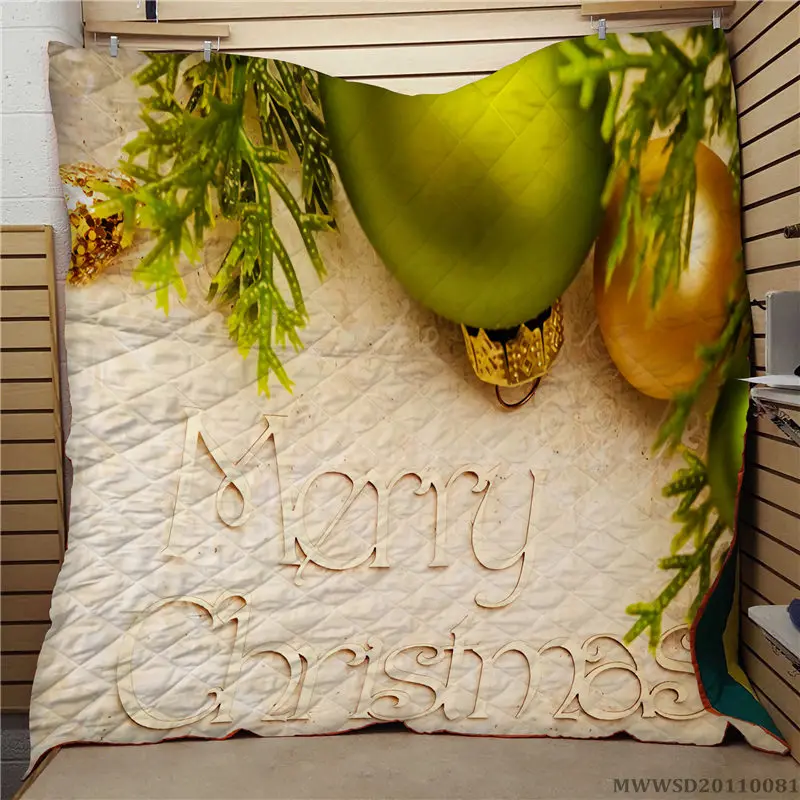 

Hotsale Merry Christma Creative Pattern Print Quilt Soft Breathable Washable For All Seasons Bedroom Decoration