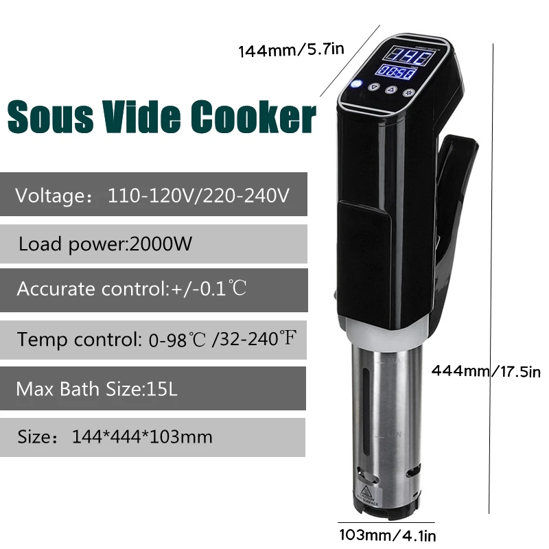 

2000W Food Vacuum Slow Sous Vide Cooker Immersion Circulator Accurate Cooking Machine LCD Digital Display Timer Slow Cookers