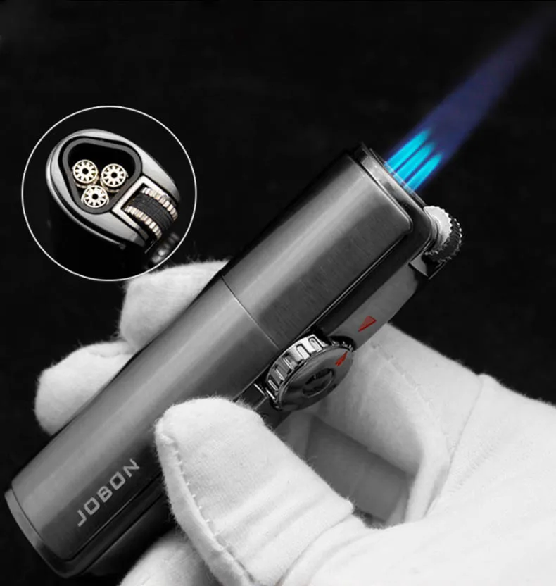 three turbo lighter gas lighter metal lighters smoking accessories firepow cigarettes lighters gadgets for men kitchen bbq free global shipping